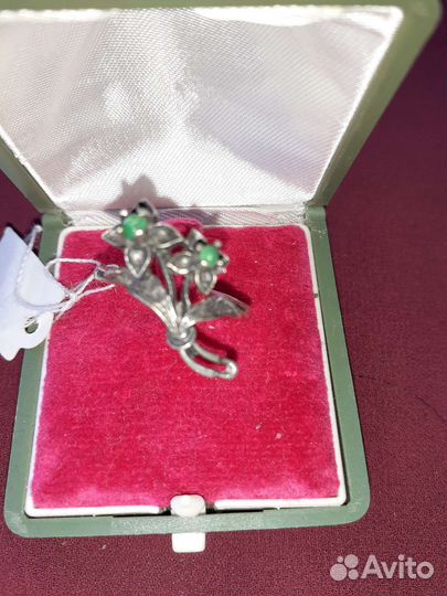 Кольцо серебро,брошь