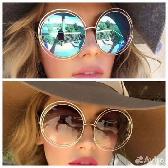 Солнцезащитные очки большие круглые женские