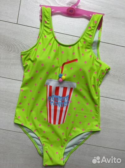 Детский слитный купальник с коктейлем