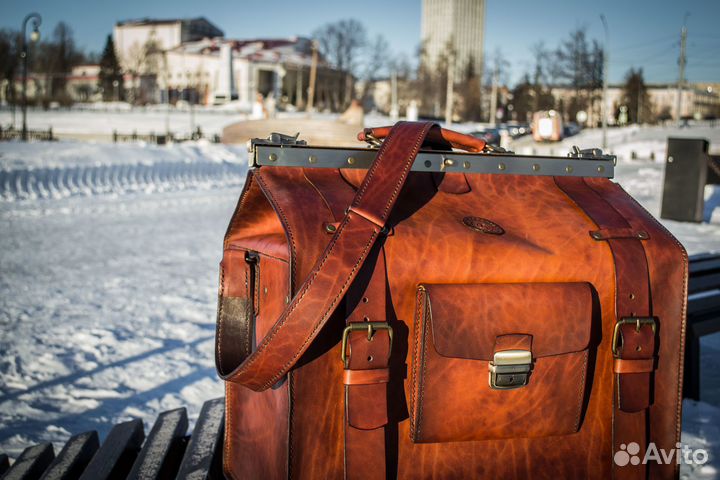 Саквояж кожаный ручной работы