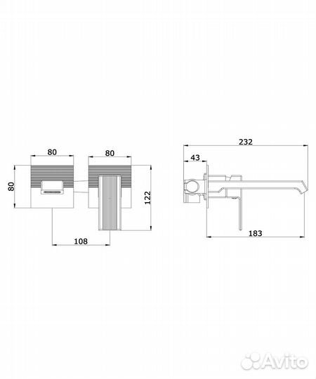 Встраиваемый смеситель для раковины Vieir V443513-G графит