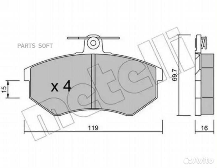 Metelli 22-0148-2 Колодки торм.пер