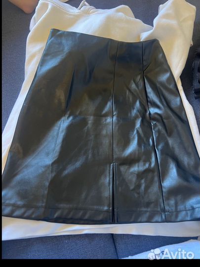 Кожаная юбка карандаш