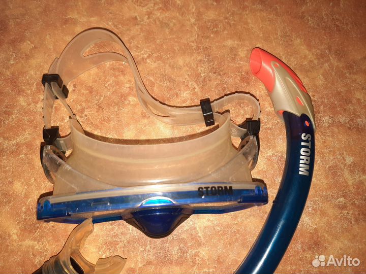 Маска с трубкой для плавания детская