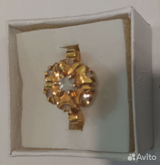 Стариное колечко с алмазами