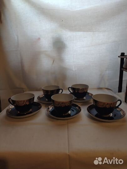 Чайная пара лфз cobalt кобальт СССР