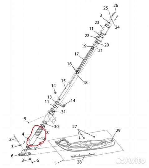 Шток 140302060 передней подвески Тайга Варяг 550