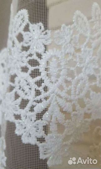 Белоснежная тюль.готовая штора 7.50см,страна произ