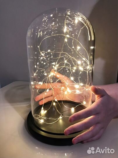 Стеклянная колба колпак с подсветкой