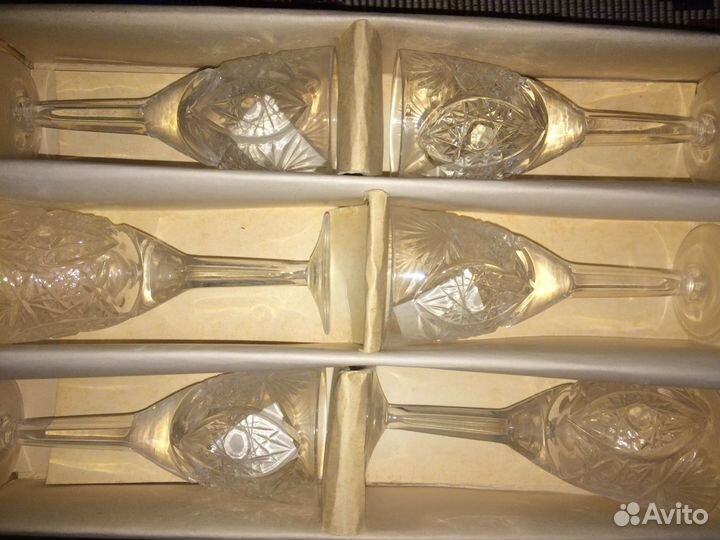 Подсвечник, фужеры, ваза хрусталь, форма запекания