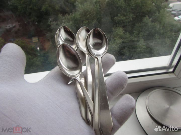 Серебряный набор ложек. Серебро 875 пробы звезда