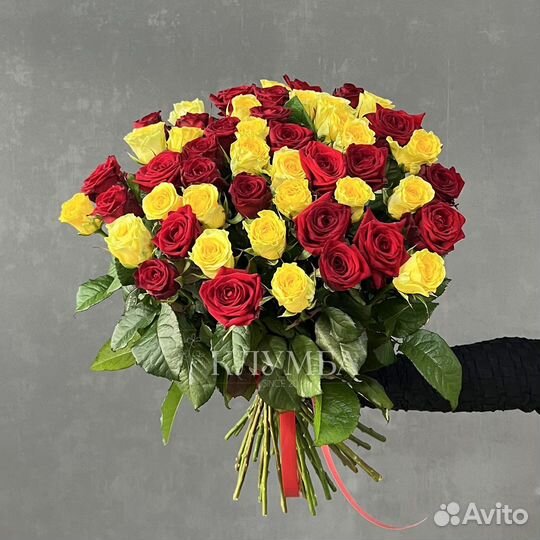 Букет 51 роза микс Цветы Иркутск