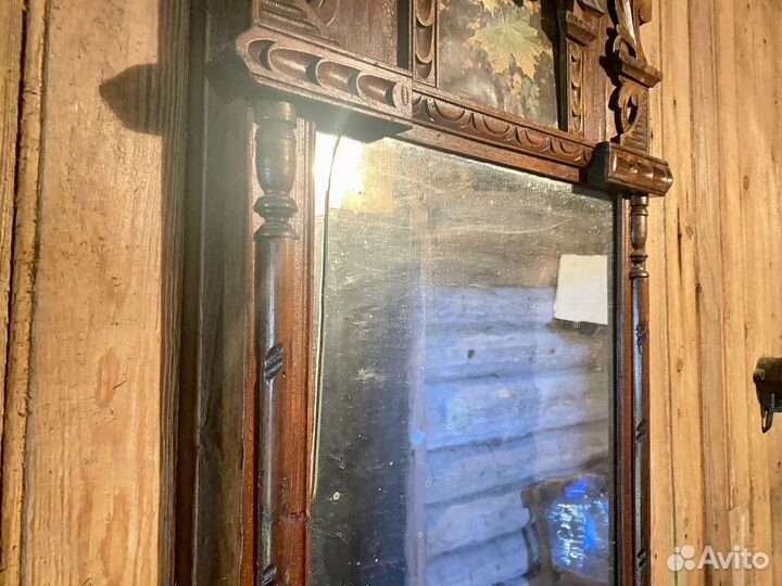 Зеркало старинное антикварное деревянное 19 век
