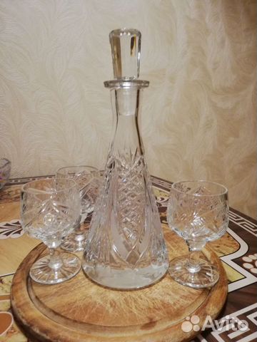 Графин хрустальный с 3 рюмками