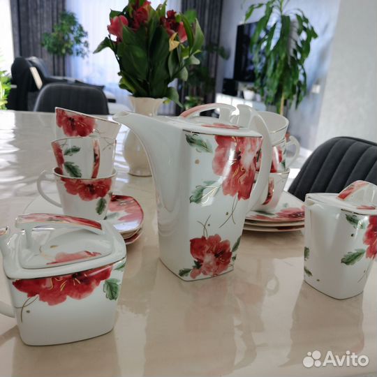 Сервиз кофейный китайский новый 15 предметов