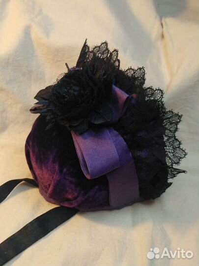 Бархатный бонет. ог 23- 24см