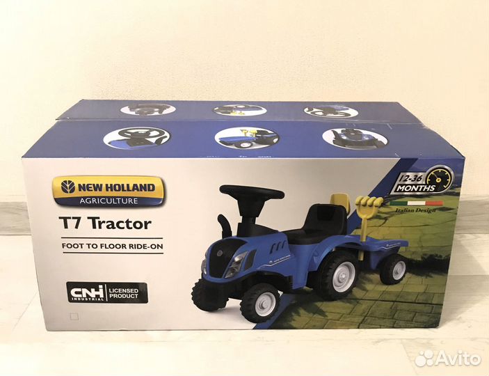 Синий трактор каталка BabyCare Holland Tractor