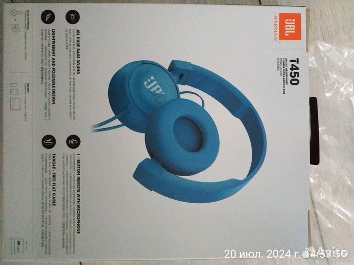 Наушники jbl t450 проводные синие