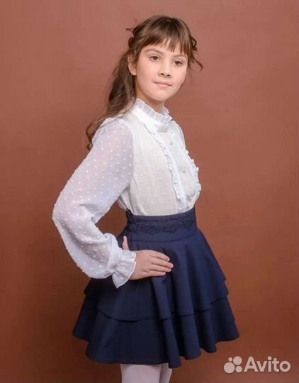 Юбка школьная для девочки с воланами