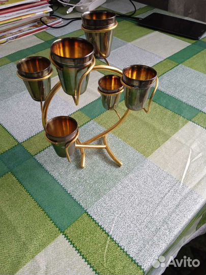 Набор рюмки мельхиор с позолотой