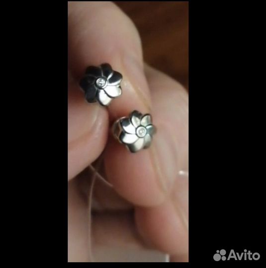 Серьги-пусеты серебро 925 проба