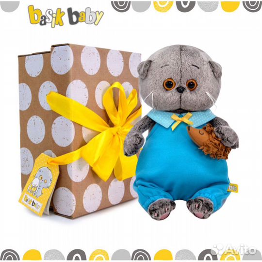 Кот Басик Baby 20 см с ёжиком