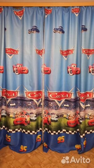 Шторы Тачки в детскую для мальчика