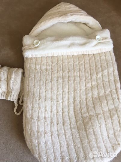 Стильный фирменный конверт спальник на выписку и в