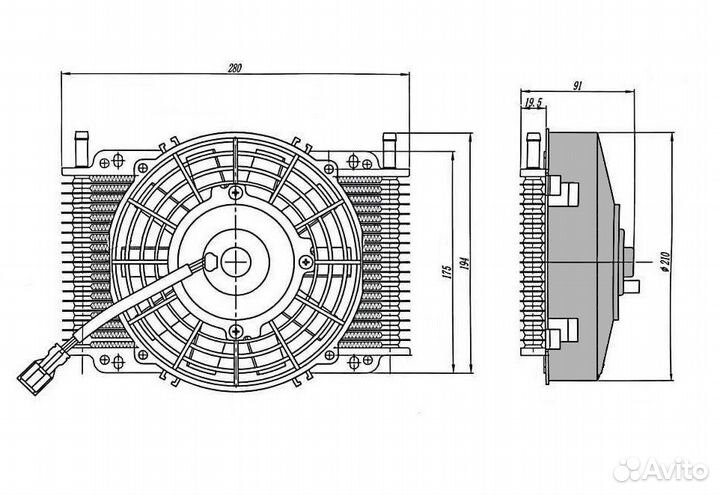 Радиатор АКПП с вентилятором