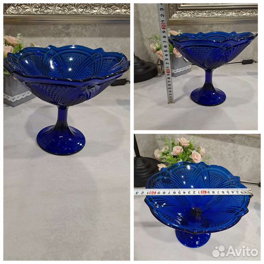 Вазы,салатницы СССР Кобальт,цветное стекло