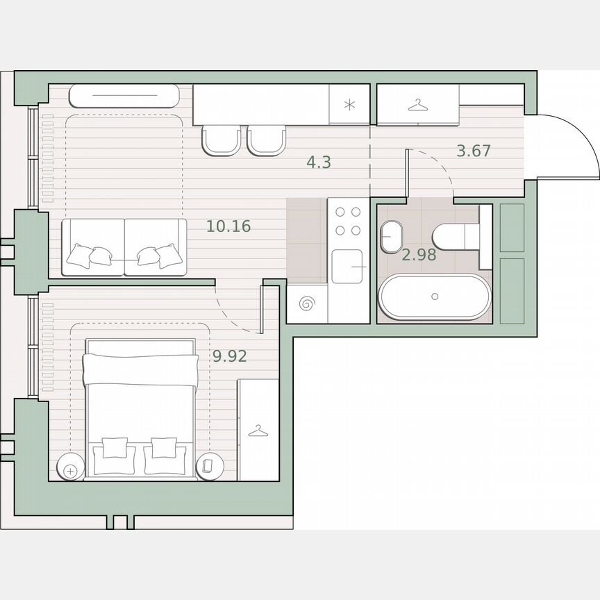 1-к. квартира, 31 м², 11/30 эт.