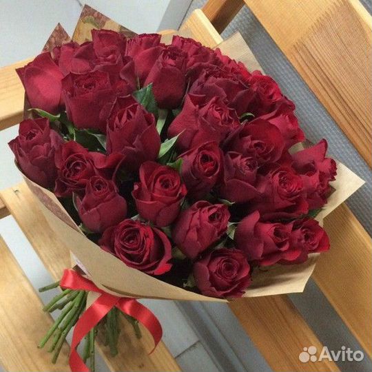 Цветы Розы Букет 25 роз Эквадор. Доставка 24/7