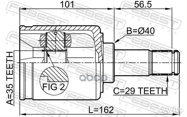 Шрус внутренний перед лев 0311YD2LH Febest