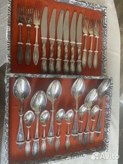 Набор столовых приборов мельхиор СССР