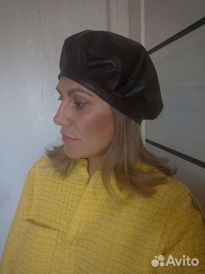 Кожаный берет 56-57