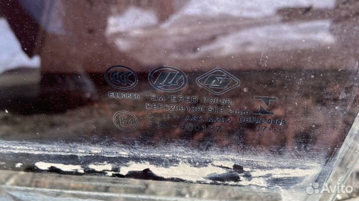 Стекло заднее левое Lifan Solano 2 650
