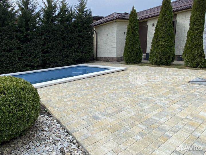 Тротуарная плитка, брусчатка, бордюры