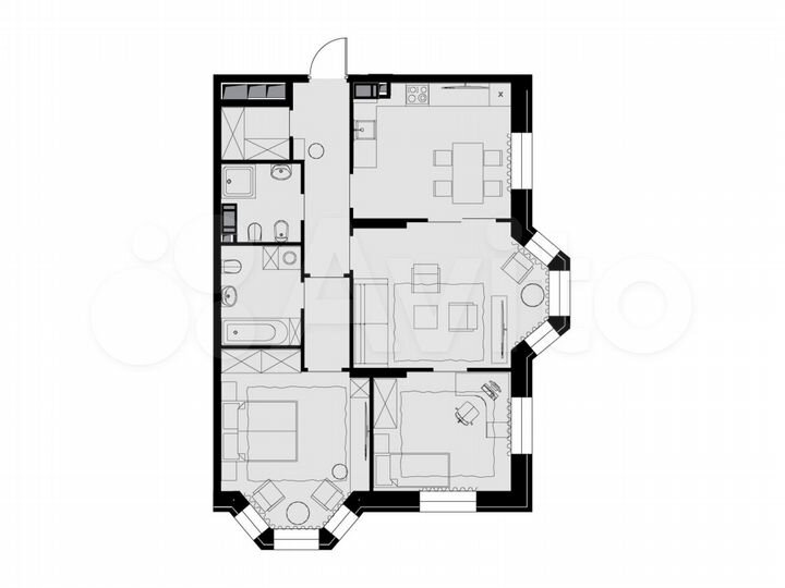 3-к. квартира, 81,8 м², 21/26 эт.