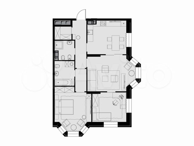 3-к. квартира, 81,8 м², 21/26 эт.