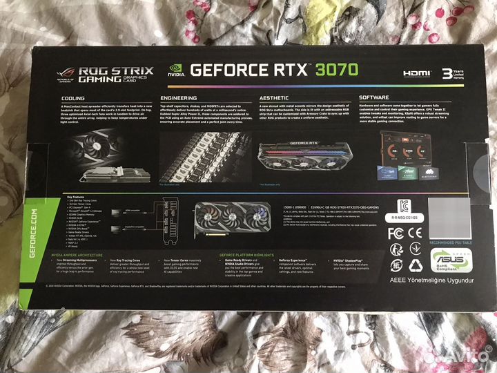 RTX 3070 asus ROG strix OC 8 Gb