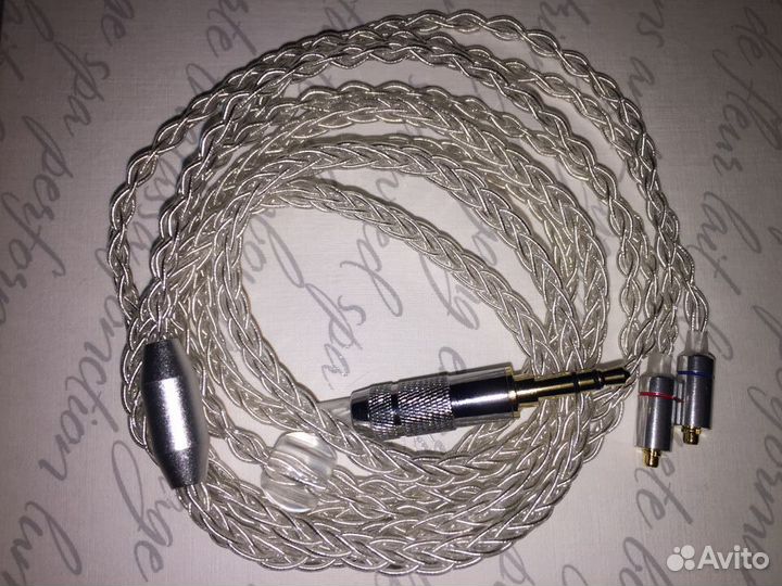 Кабель кастомный серебро mmcx 3.5 джек
