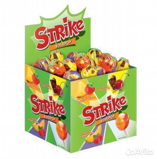 Опт - Карамель на палочке Strike с Двойными вкусам