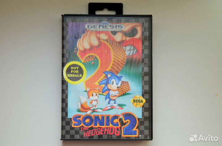 Оригинальный картридж Sonic 2 для Sega Genesis