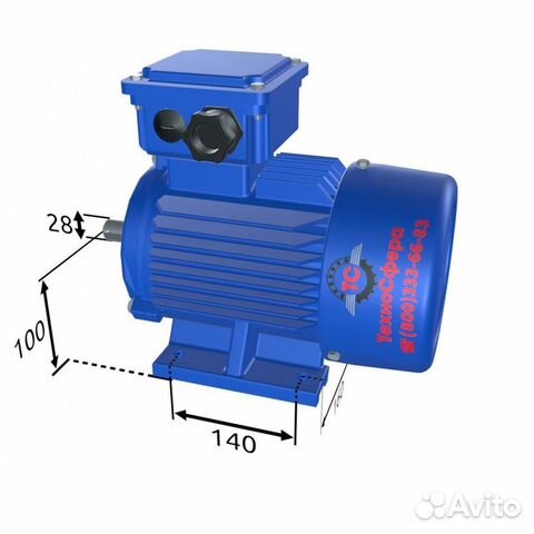 Электродвигатель аир 100L6 (2,2кВт/1000об.мин)