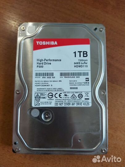 Жесткий диск для компьютера Toshiba 1TB