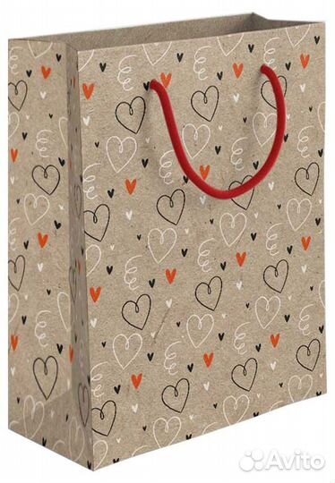 Пакет крафтовый подарочный, 20х24 см 1 шт