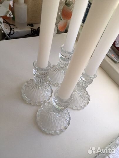 Подсвечники+свечи тающие(не текут)