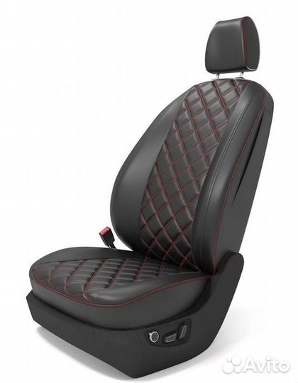 Авточехлы из экокожи 3D Ромб - Kia Spectra 2004