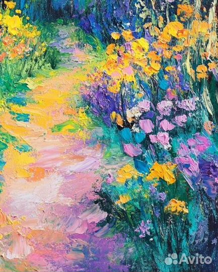 Авторская картина маслом Лесная дорожка Примерка