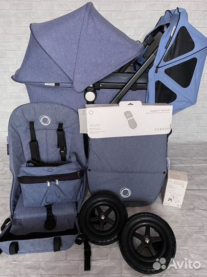 Коляска Bugaboo cameleon 3+ 3в1 синий меланж